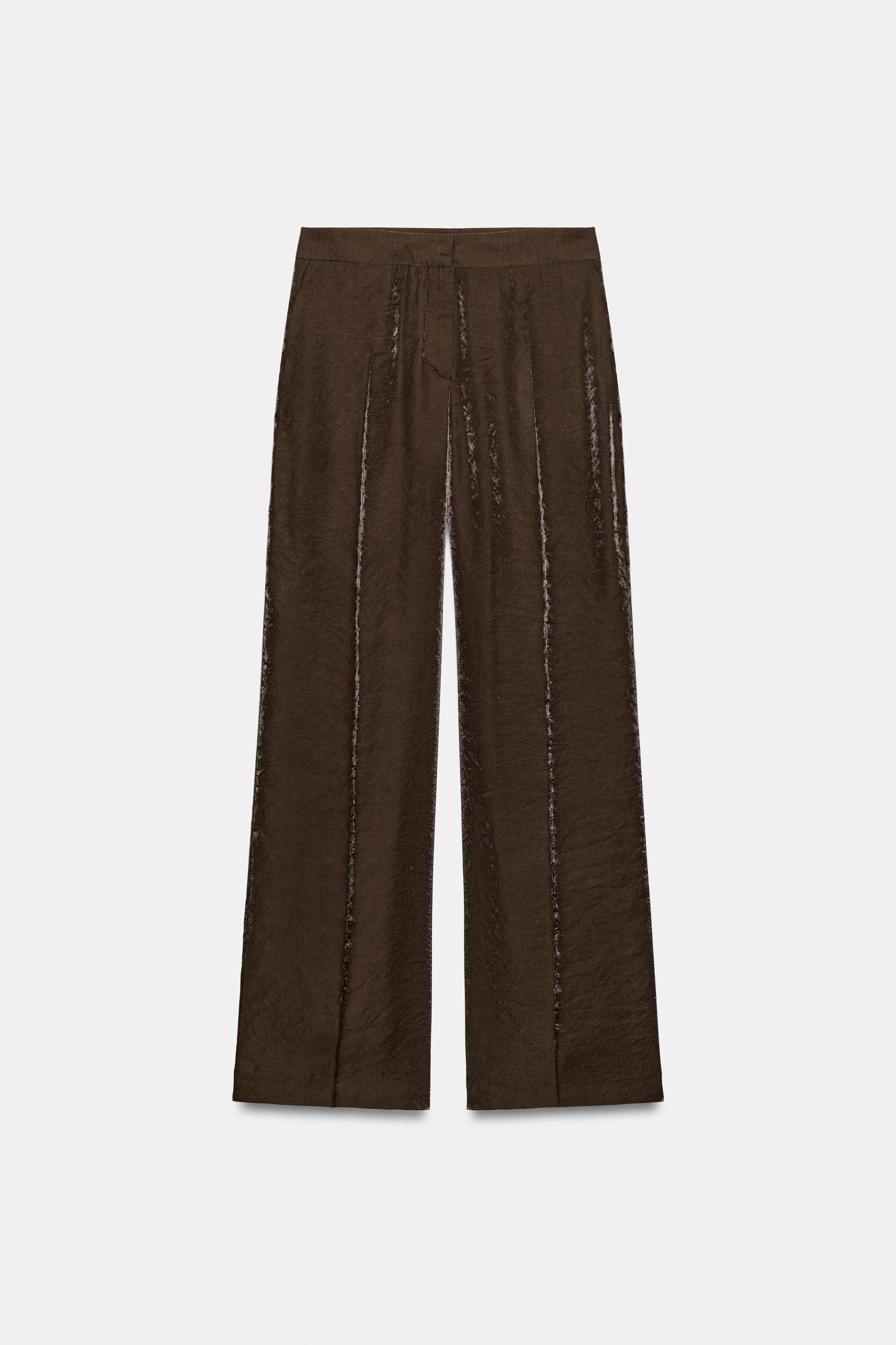 SHINY EFFECT STRAIGHT TROUSERS | Zara UK
