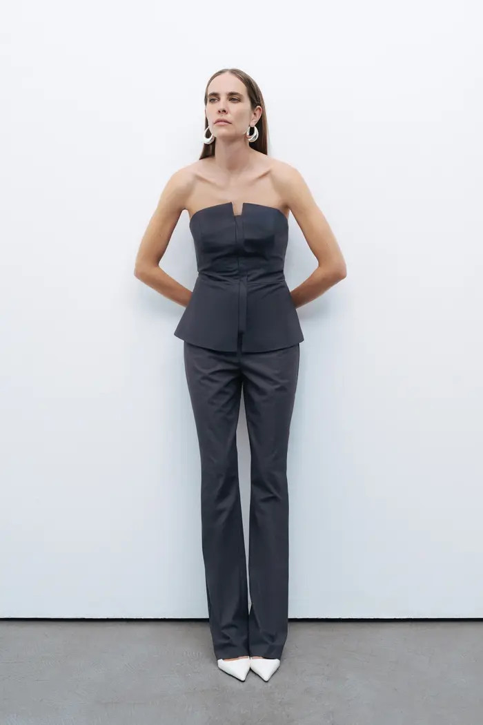 Zippered Corset Look Blouse | Nordstrom