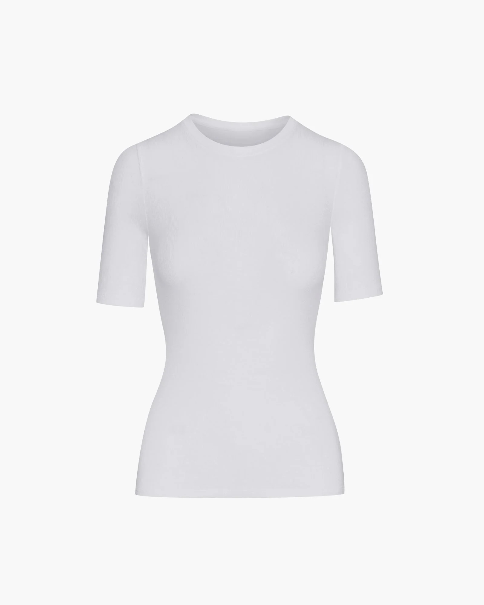 ATM Anthony Thomas Melillo Women's Modal Rib Short Sleeve Crew Neck Tee - White | ATM Collection