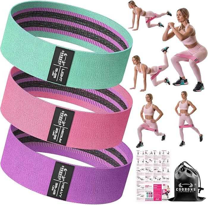 Fabric Resistance Bands for Working Out - Exercise Bands for Women and Men, Booty Bands for Legs ... | Amazon (US)