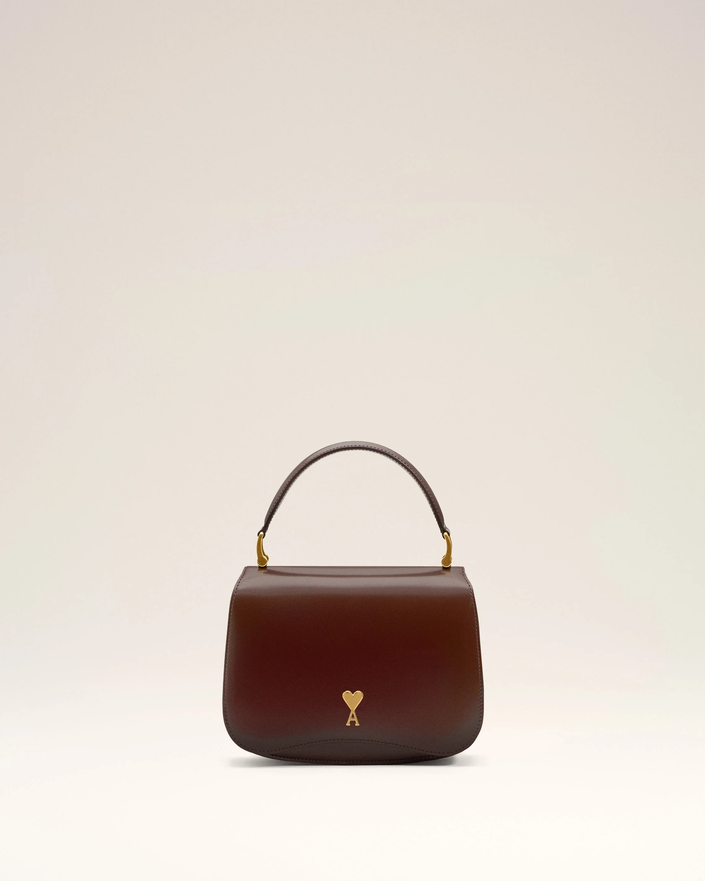 692- CHERRY Burgundy Glazed Leather Handle Paris Paris Bag | AMI PARIS | AMI Paris FR