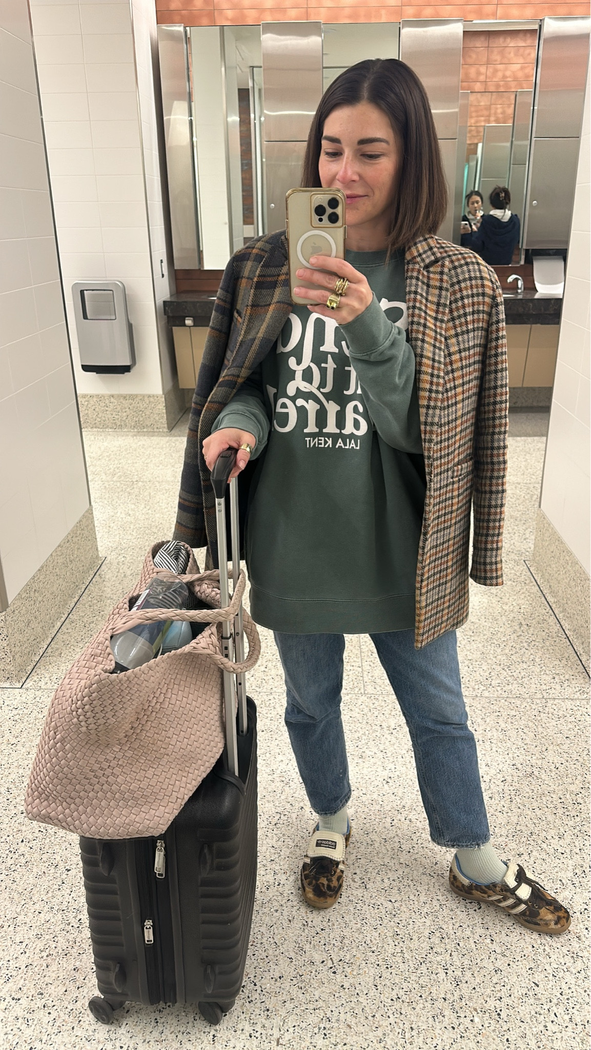 Straight from a dinner meeting to the airport with all of my travel essentials!

#LTKTravel #LTKWorkwear #LTKFindsUnder50