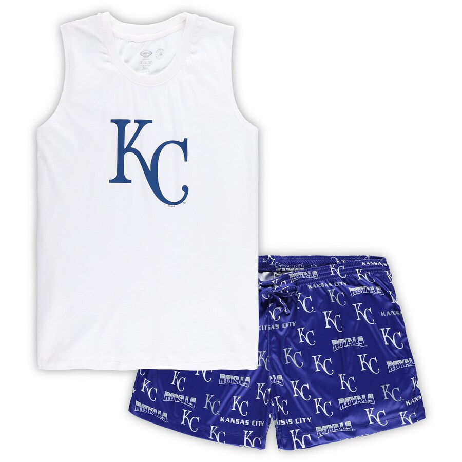 Kansas City Royals Concepts Sport Women's Plus Size Tank Top & Shorts Sleep Set - White/Royal | Fanatics