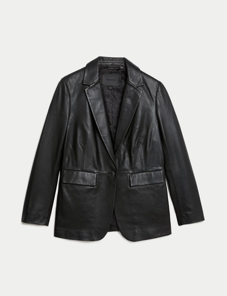 Leather Relaxed Single Breasted Blazer | Marks & Spencer (UK)