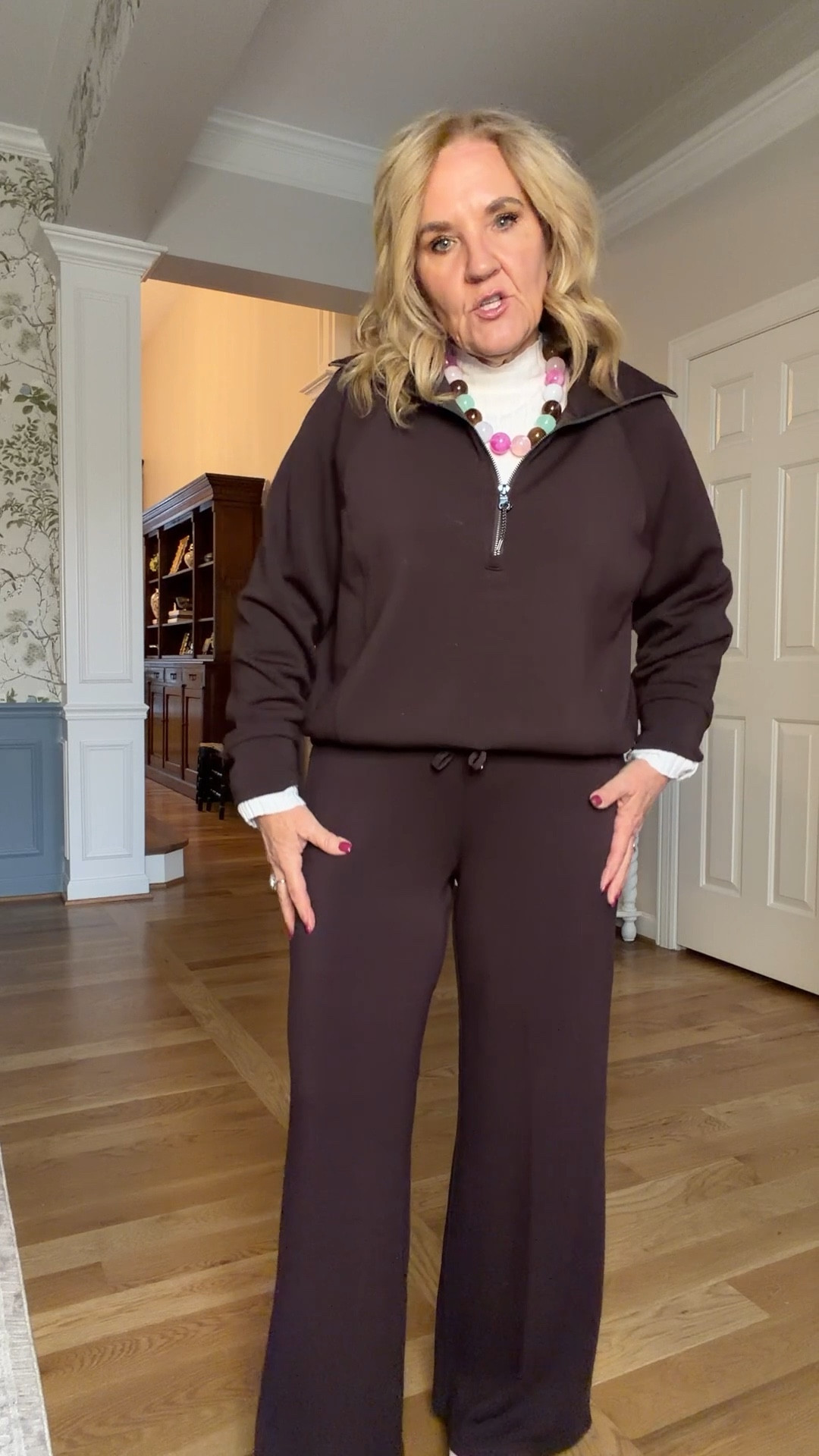 Spanx air essentials buy more save more sale going on up to 25% off
Truffle brown air essentials I’m wearing the large in this half zip and the medium petite in the pants
I’ll link several other of my favorite pieces from air essentials that are on sale too

#LTKTravel #LTKOver40 #LTKSaleAlert