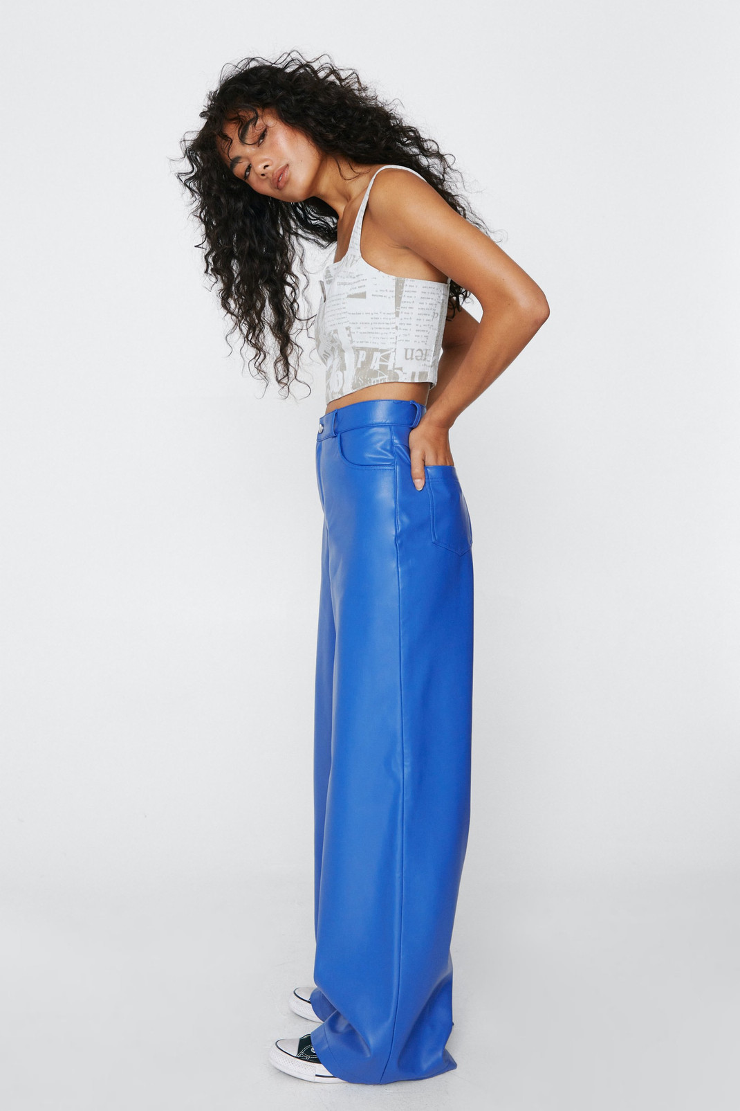 Faux Leather Super Wide Leg Pants | Nasty Gal (US)