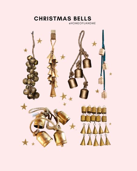Add bells to your mantle, garland, over a mirror, stairs, tree, wreaths, or packages so many options #christmasbells #christmaswrapping #christmasdecor  #christmas

#LTKhome #LTKHoliday #LTKSeasonal