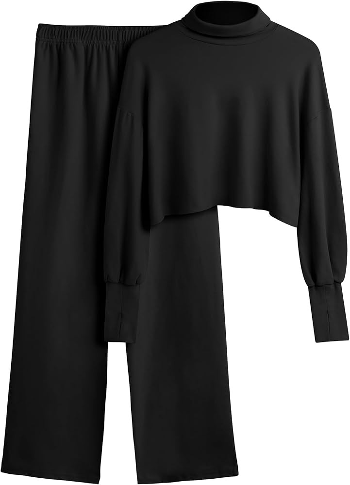 BBX Lephsnt Women's 2 Piece Outfits Long Sleeve Crop Hoodie Cargo Pants Sweatsuit Lounge Set With... | Amazon (US)