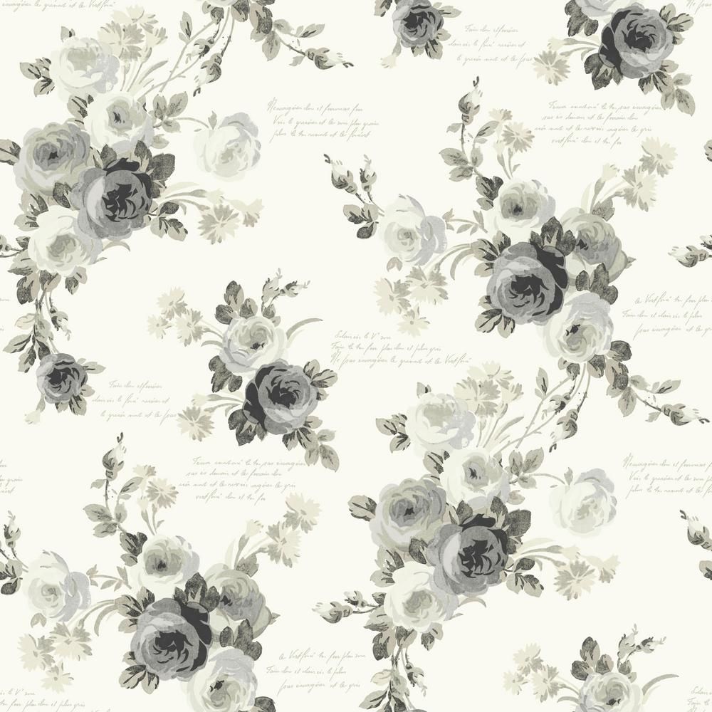 Magnolia Home by Joanna Gaines Heirloom Rose Gray/White Paper Peelable Roll (Covers 34 sq. ft.)-P... | The Home Depot