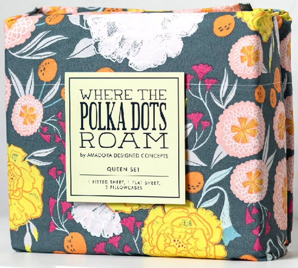 Where The Polka Dots Roam Dark Floral Bedsheets Queen Size, Super Soft Wrinkle Resistant Bedding ... | Amazon (US)