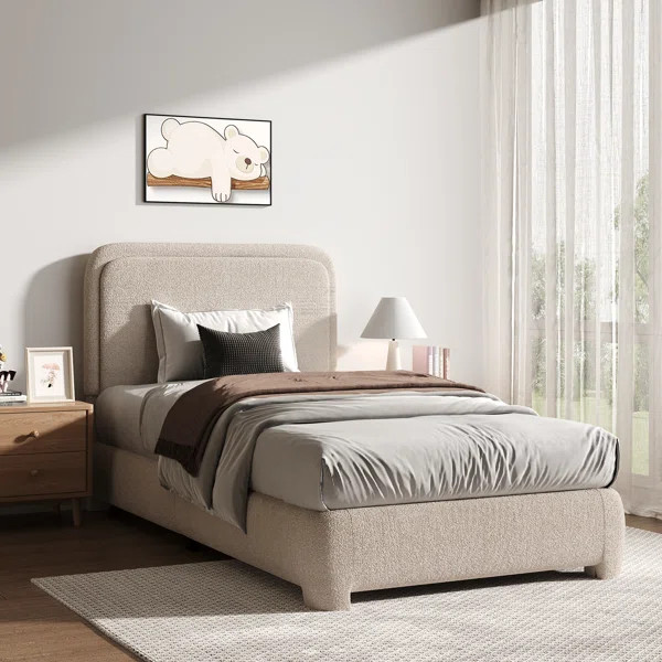 Bensu Boucle Upholstered Platform Bed | Wayfair North America
