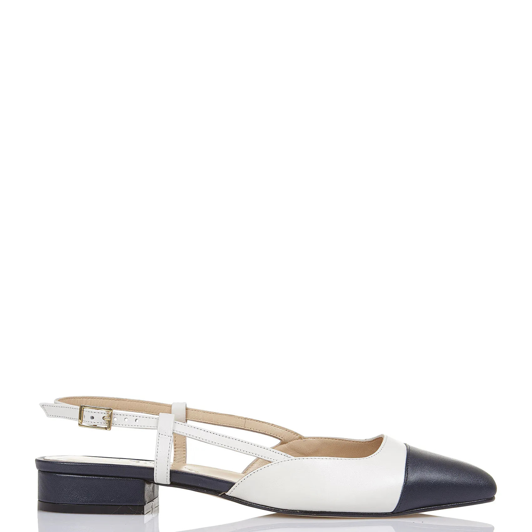 Jonak - Babies bicolores à petit talon en cuir - Taille 40 - Bleu | Place des tendances (FR)