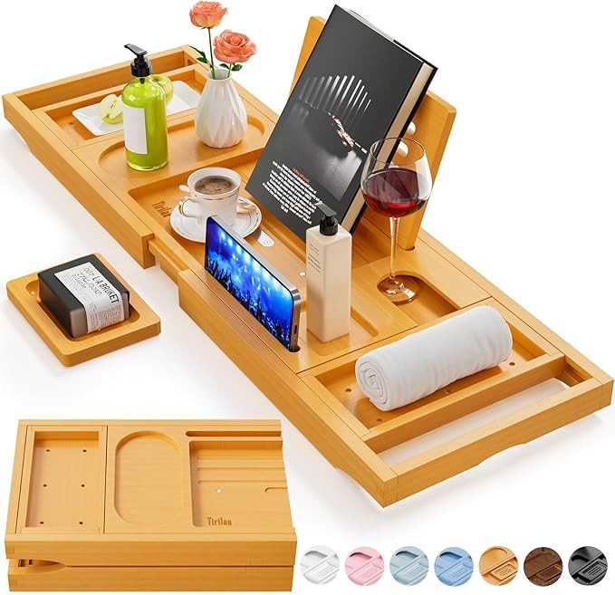 Premium Bathtub Tray Caddy, Expandable Bath Tray, Unique House Warming Gifts, New Home, Anniversa... | Amazon (US)
