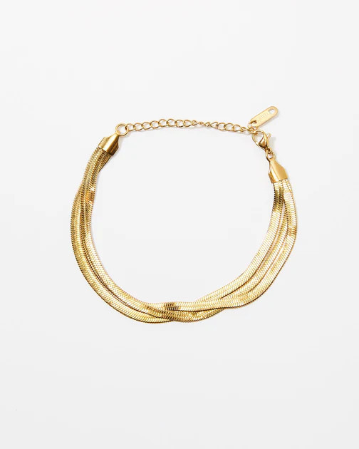 Giada Triple Herringbone Bracelet - Gold | VICI
