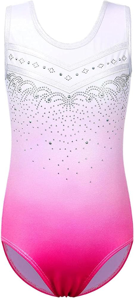BAOHULU Leotards Girls Gymnastics Embroidery Shiny Aqua Rose Diamond Dance Clothes | Amazon (US)