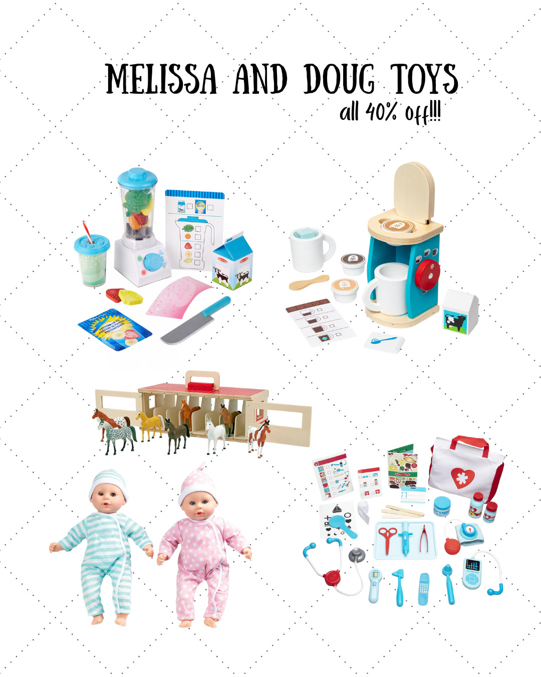 MELISSA & DOUG TOYS – 40% OFF 🔥
Toddler gifts | pretend play | learning toys | Christmas deals 🎄

Stocking stuffer ideas 🎁 | toddler girl + toddler boy toys | holiday gift guide 2025 

 #LTKCyberWeek #LTKGiftGuide #LTKKids
