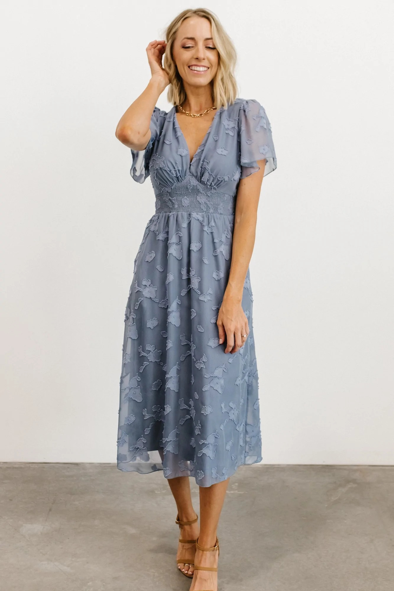 June Smocked Midi Dress | Baltic Born
