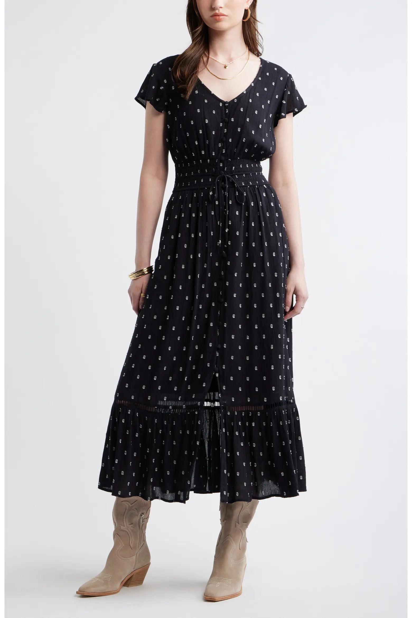 Smocked Dobby Maxi Dress (Women) | Nordstrom | Nordstrom