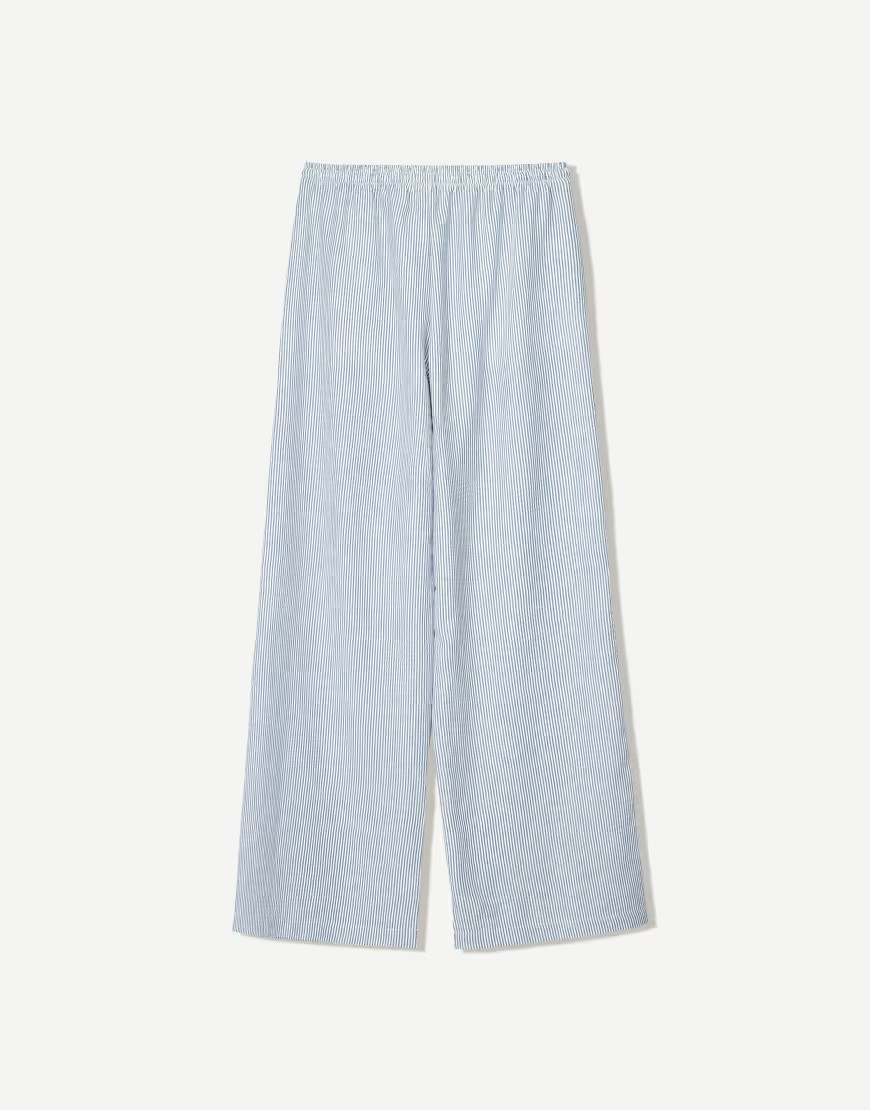 Bershka striped rustic trousers in blue-Navy | ASOS (Global)
