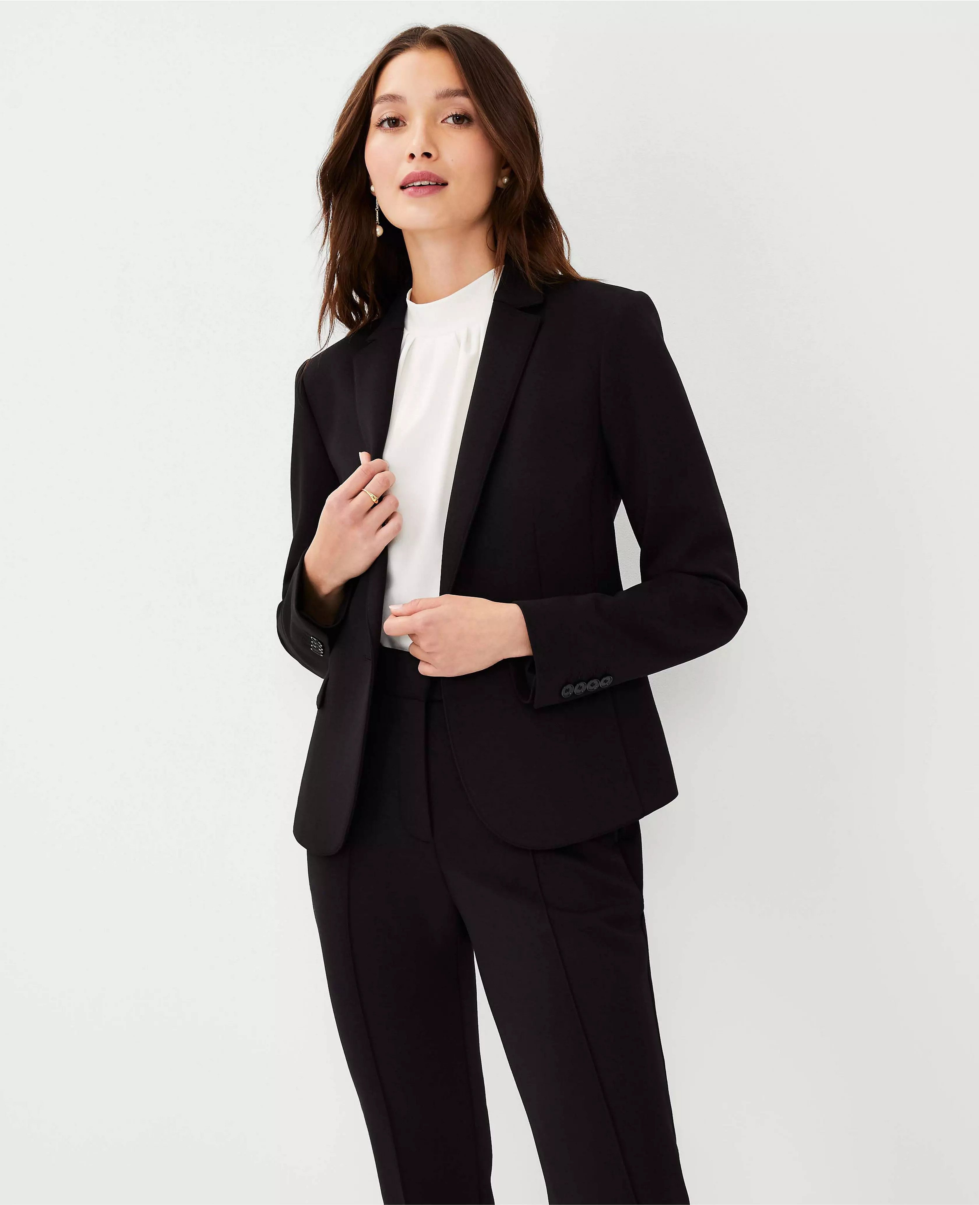 The Petite One-Button Blazer in Double Knit | Ann Taylor