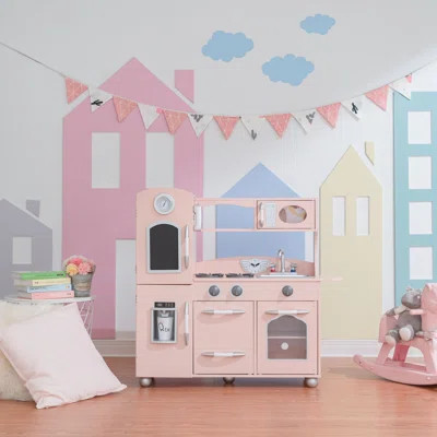 Wooden Play Kitchen Set Teamson Kids Color: Pink | Wayfair North America