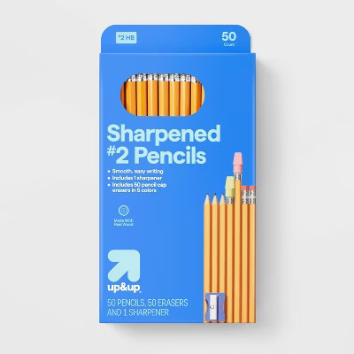 50ct Wood Pencil Eraser and Sharpener Kit Bulk - up&up™ | Target