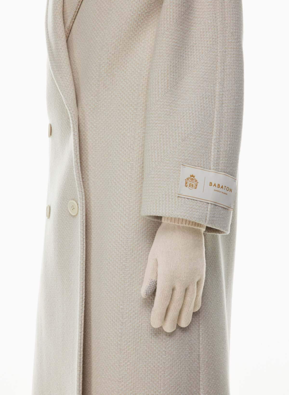 Aritzia Babaton Cashmere Cuffed Tech Gloves in Heather Birch | Aritzia