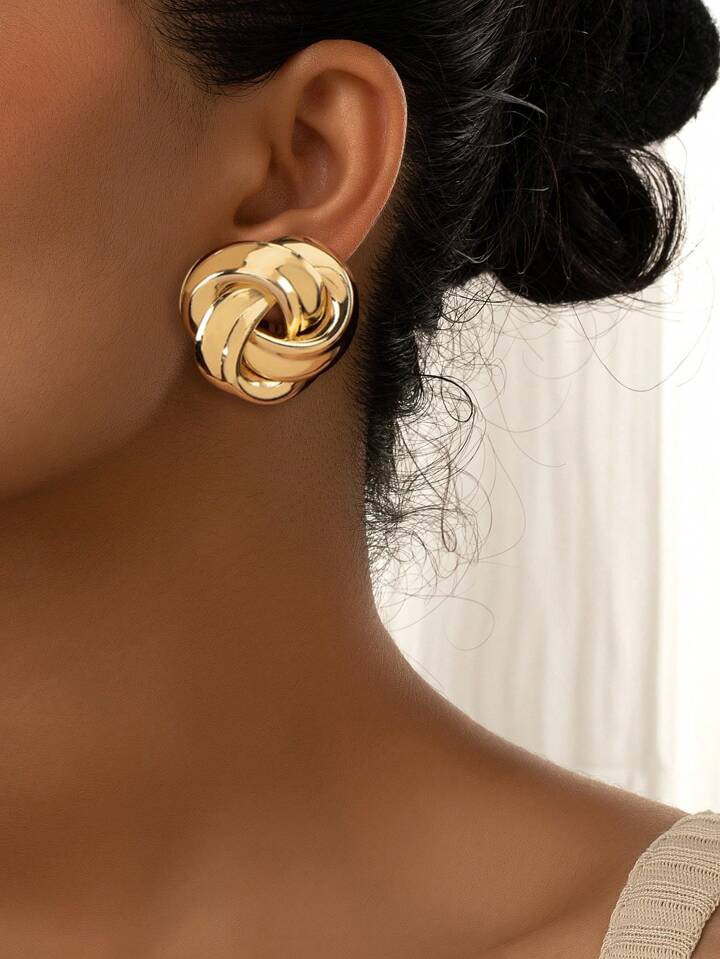 1 paar Gotisch Punk stijl Mode Bloemvormige Metalen oorbellen Voor vrouwen , Feest , Vakantie , O... | SHEIN