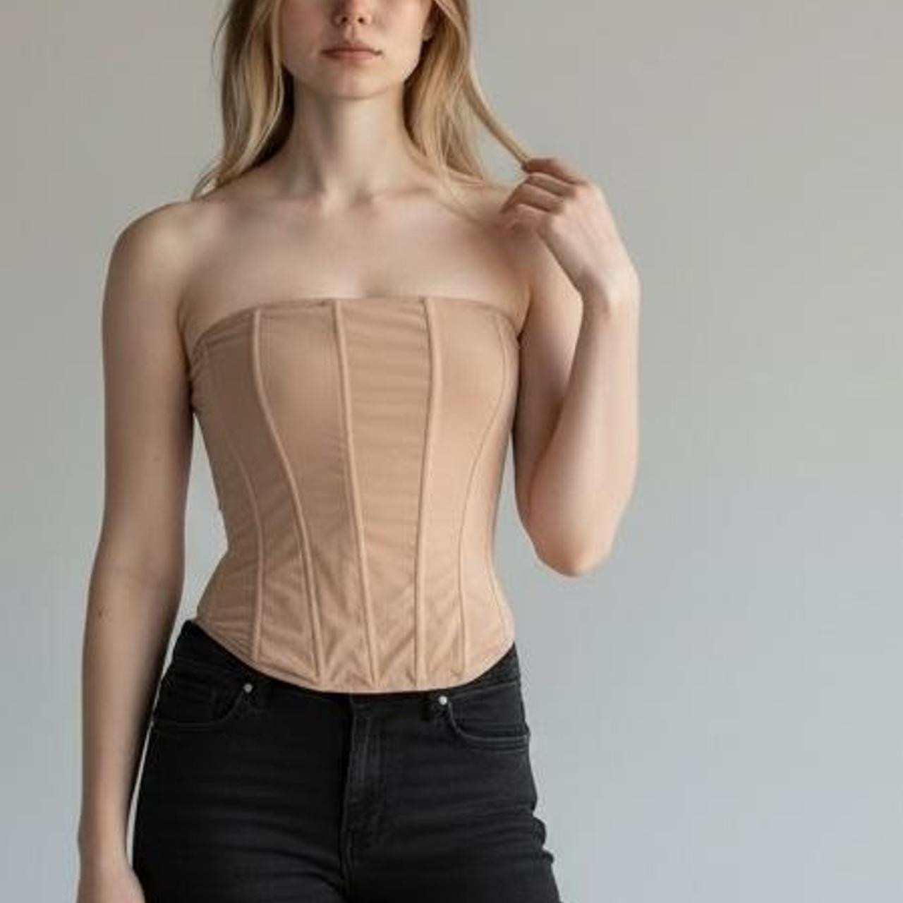 JLUXLABEL Women's Corset - Black/Tan - L | Depop US