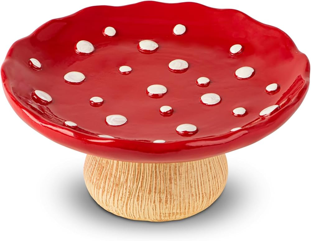 Mushroom Fruit Bowl For Kitchen Counter 10 Inch Fruit Holder Large Fruit Bowl Red Fruit Basket Fo... | Amazon (US)