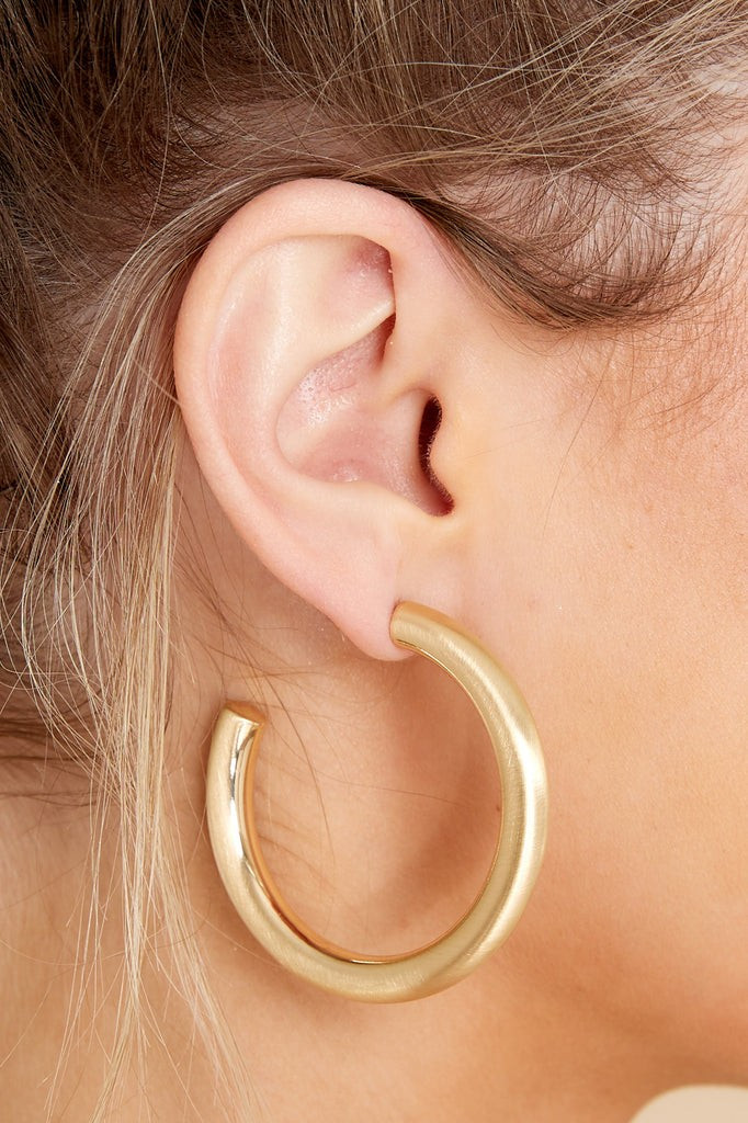 Embrace Me Gold Hoop Earrings | Red Dress 