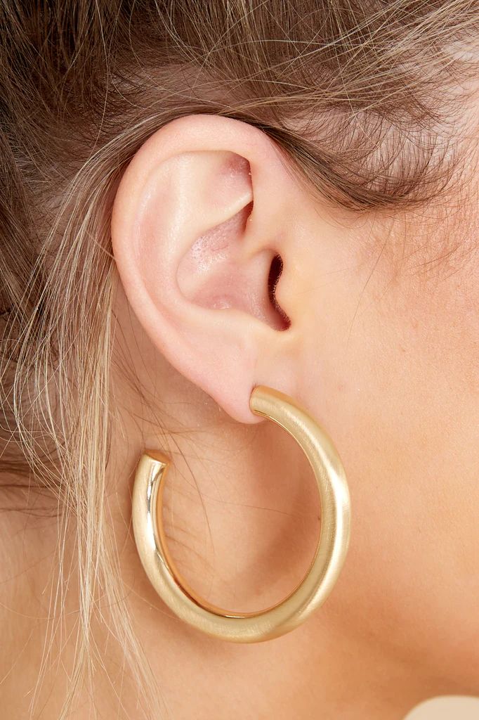 Embrace Me Gold Hoop Earrings | Red Dress 