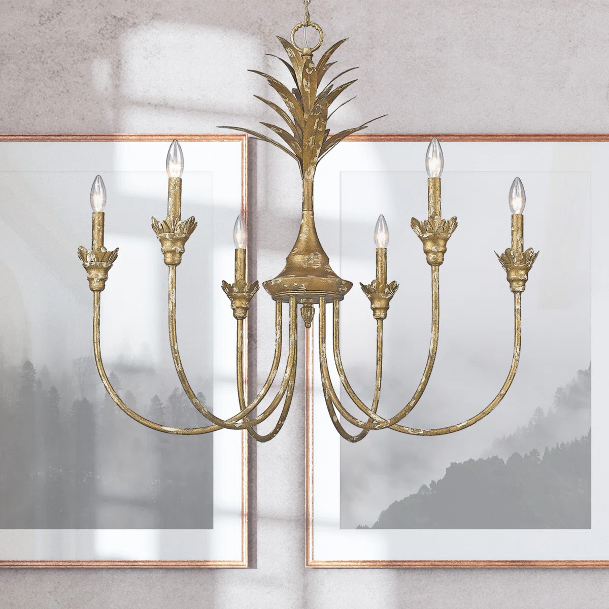 Schiff 6 - Light Steel Dimmable Empire Chandelier | Wayfair North America