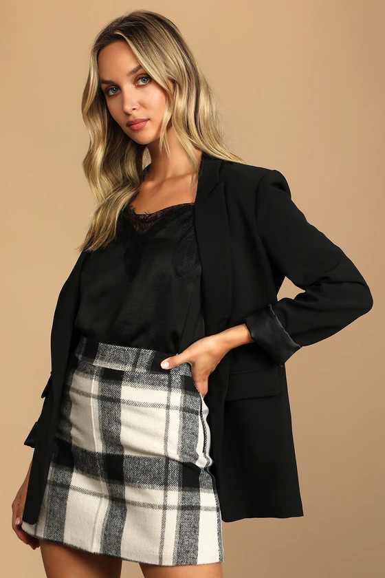 Mad for Plaid Black and White Plaid Mini Skirt | Lulus (US)