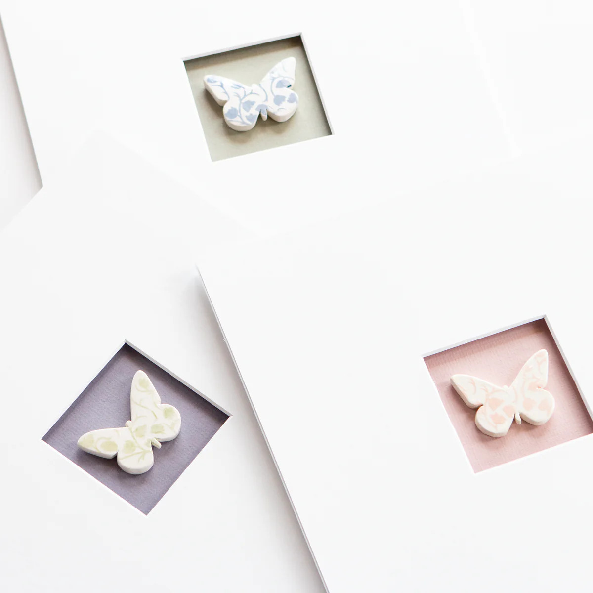 11x14 Toile Papillon Matted Original | Susan Gordon Pottery