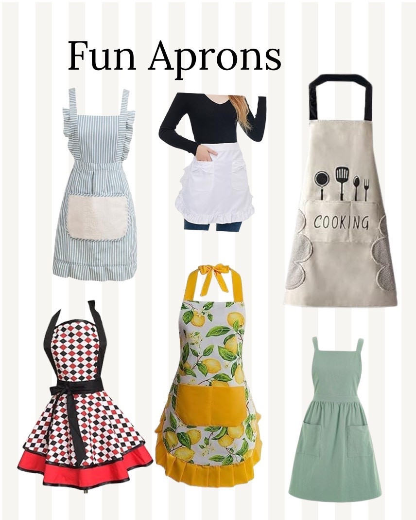 Fun aprons are non negotiable for living a healthy lifestyle AND loving fashion!
Protection! Kitchen time!


#LTKmomlife #LTKdayinmylife #LTKfoodie