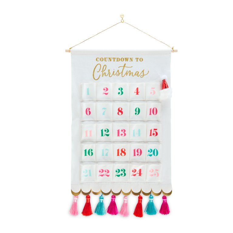 Packed Party "Countdown to Christmas" Christmas Advent Calendar Hanging Wall Decor with Pockets -... | Walmart (US)