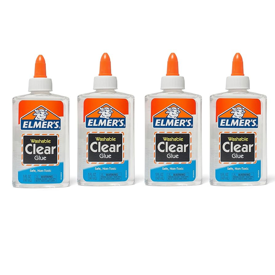 Elmer's Liquid School Glue, Clear, Washable, 5 Ounces, 4 Count - Great for Making Slime | Amazon (US)
