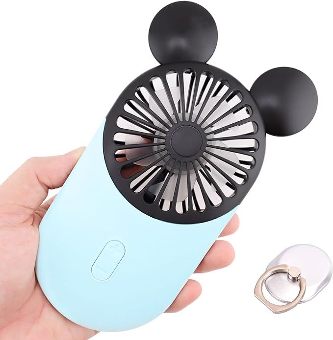 Cute Personal Mini Fan, Handheld & Portable USB Rechargeable Fan with Beautiful LED Light, 3 Adju... | Amazon (US)