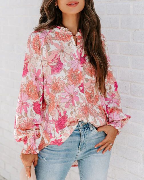 Gael Floral Balloon Sleeve Blouse - SALE | VICI Collection