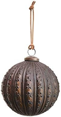 Creative Co-Op 5" Round Embossed Ball, Matte Brown Glass Ornaments, Multi | Amazon (US)