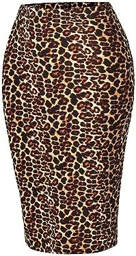SSOULM Women's Floral Midi Pencil Skirt - Made in USA - Stretchy High Waisted Work Office Bodycon... | Amazon (US)