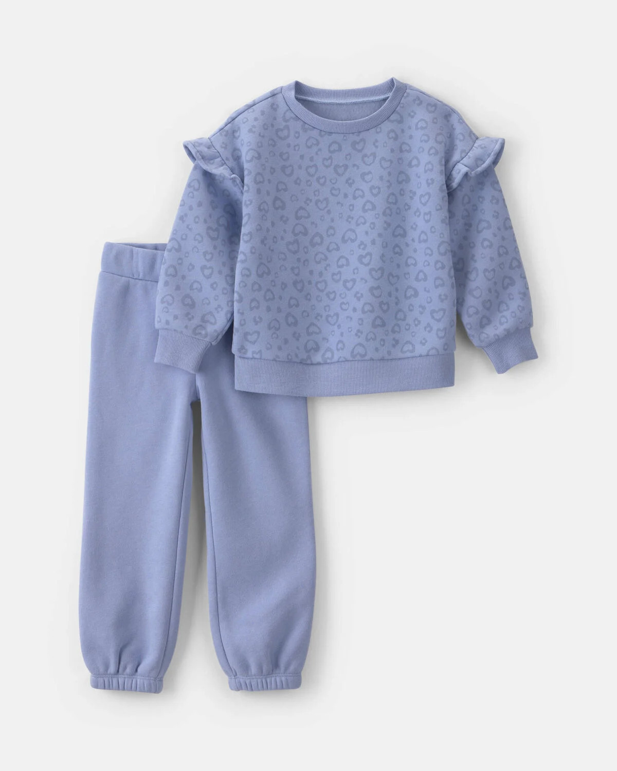 Baby Girl 2-Piece Cheetah Fleece Long-Sleeve Top & Pant Set - Blue | Carter's Inc