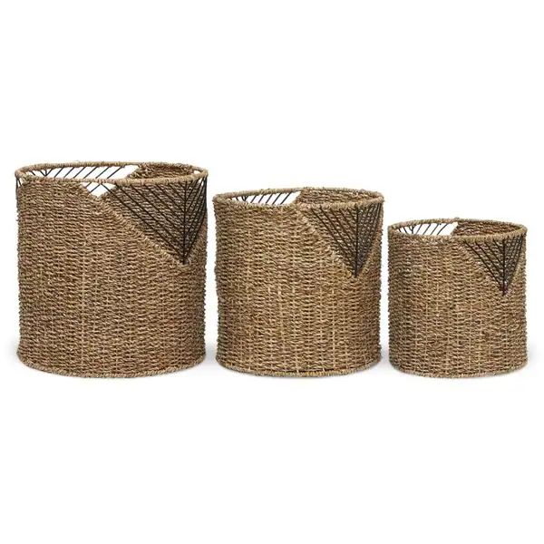 The Curated Nomad Lucky 3-piece Natural Woven Basket Set | Bed Bath & Beyond