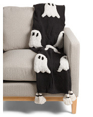 Ghost Knit And Sherpa Throw With Tassels | Global Home | Marshalls | Marshalls