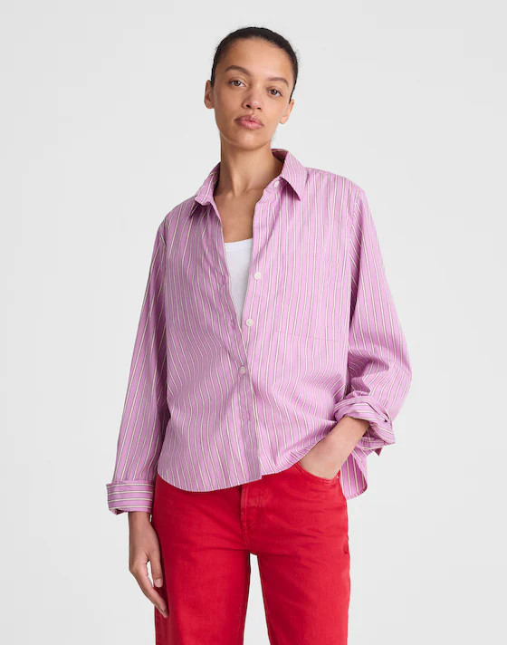 The Signature Y-Neck Shirt in Poplin | Madewell