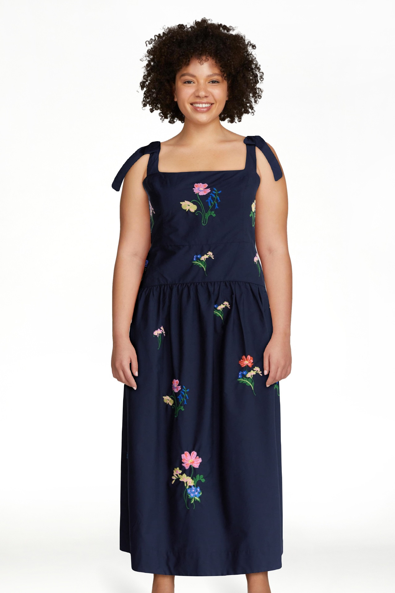 Free Assembly Women's and Women's Plus Embroidered Cotton Sleeveless Maxi Dress, Sizes XS-4X | Walmart (US)
