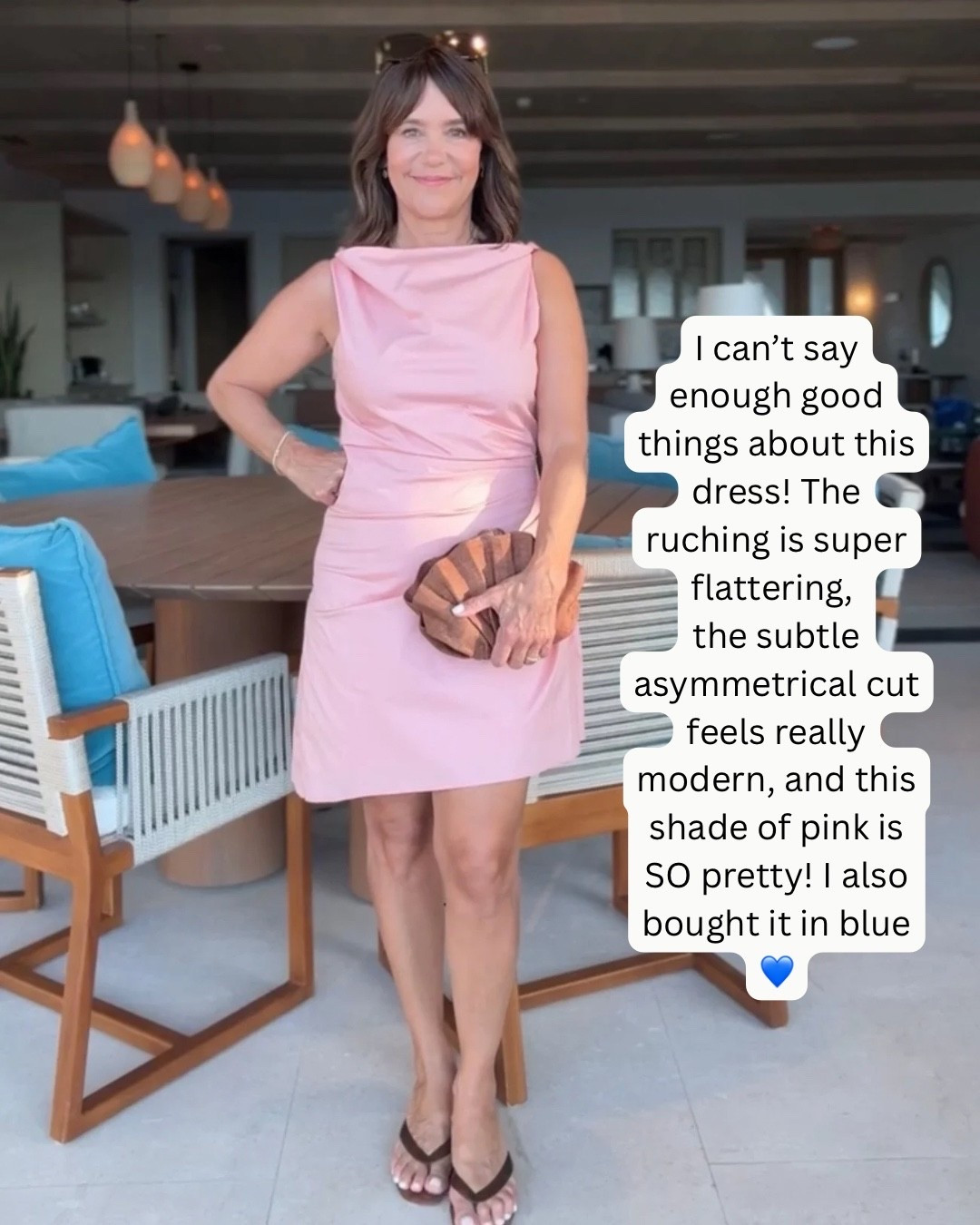 I can’t say enough good things about this Staud mini dress! The ruching is super flattering, the subtle asymmetrical cut feels really modern, and this shade of pink is SO pretty! I also bought it in blue 💙 I’m wearing size small. 

#LTKTravel #LTKOver40 #LTKSeasonal