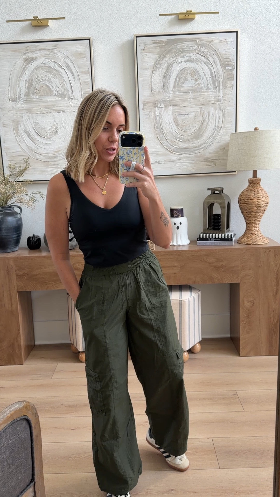 Outfit is TTS! Did my true small in these cute cargo wind pants from Walmart! These adidas go with everything and I rec sizing down half.

#LTKootd #LTKmomlife #LTKActive