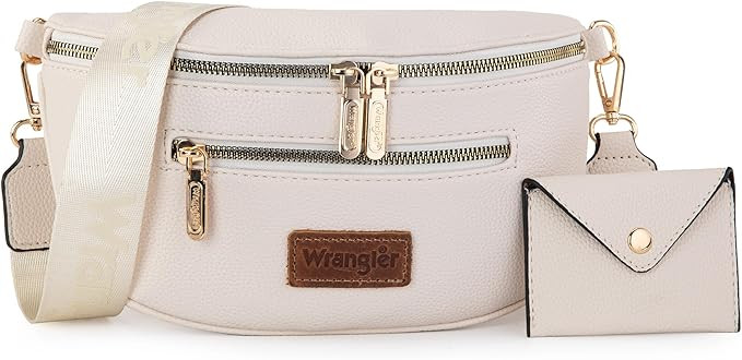 Wrangler Fanny Packs for Women Crossbody Sling Bag Waist Pack Belt Chest Bag with Card Holder | Amazon (US)